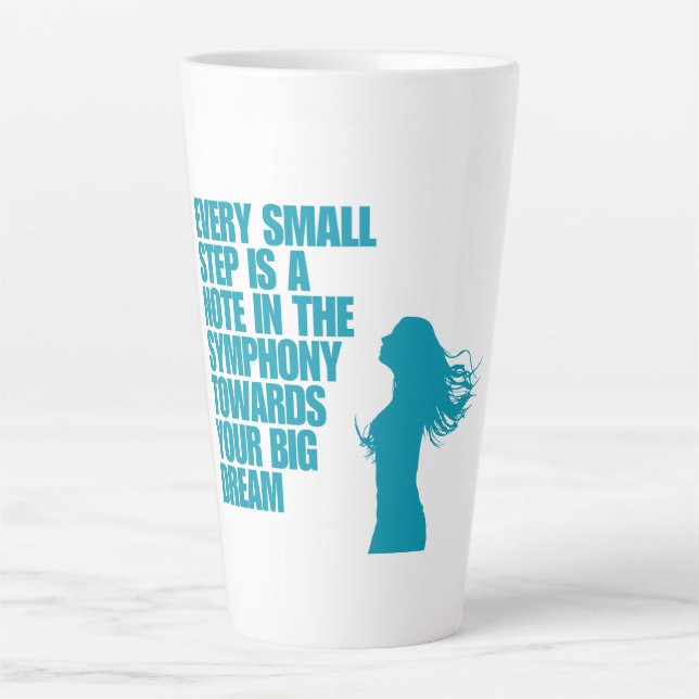 Latte Caneca de Café com Garota da Moda Azul | Caneca Mi (Frente)