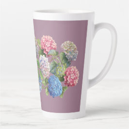 Latte Caneca de Café com Hortênsias Vintage