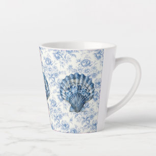 Latte Caneca de Café com Leite de Cerâmica Pequena Azul 