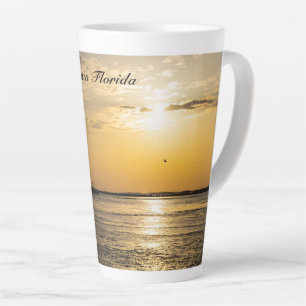 Latte Caneca de Café com Leite Destin Sunset e Helicópte