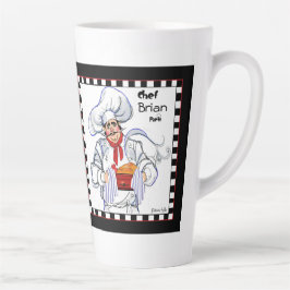 Latte Caneca de Café com Leite Gordito Chef Francês Arte
