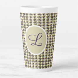 Latte Caneca de café com leite monogramada em vitral per