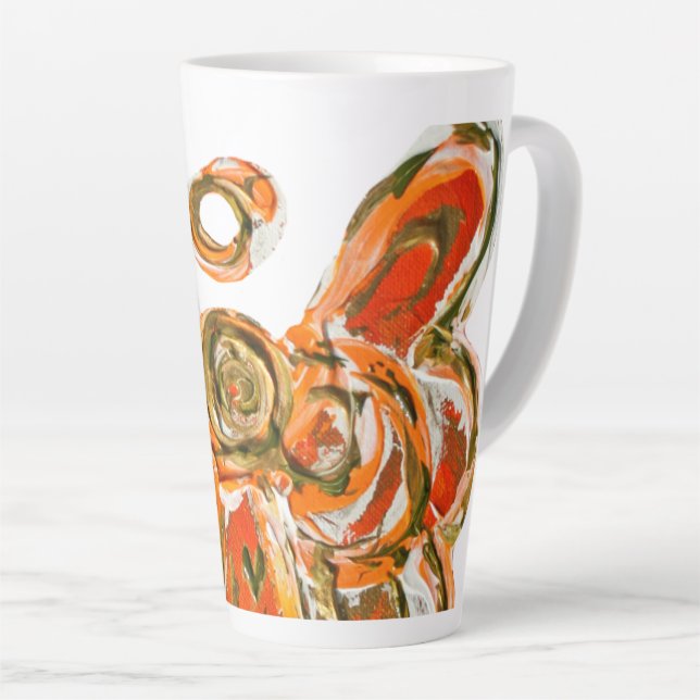 Latte Caneca de Café com Leite Personalizada Anjo Guardi (Ângulo direito)