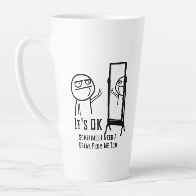 Latte Caneca de Café com Leite Precisa de uma Pausa (Esquerda)