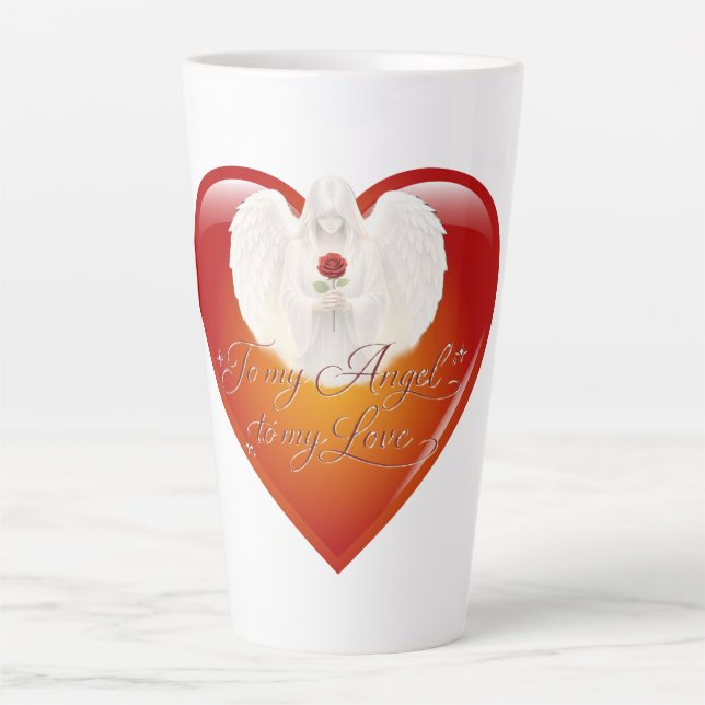 Latte Caneca de Café com Leite SilverHeart Fé Angelical (Frente)