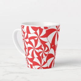 Latte Caneca de Café com Listras de Natal Vermelha e Bra
