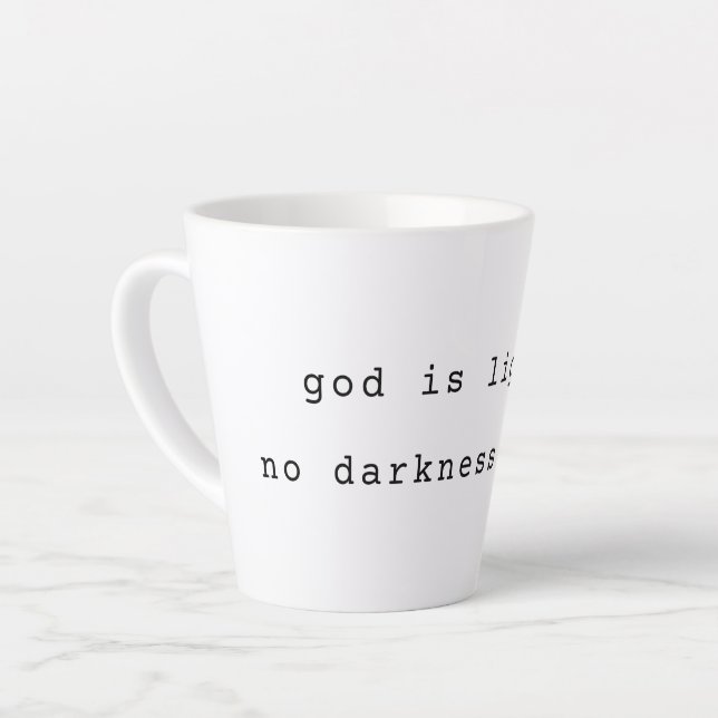 Latte Caneca de Café com Luz Moderna de Deus (Ângulo esquerdo)