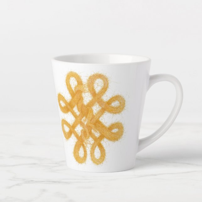 Latte Caneca de Café com Nó Celta Dourado (Direita)
