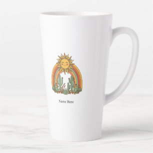 Latte Caneca de café com nome personalizado de cacto arc