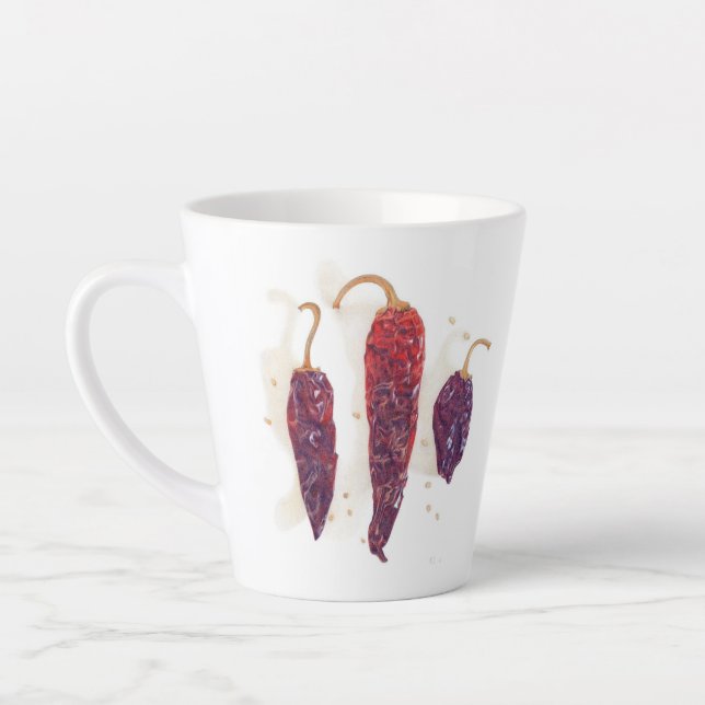 Latte Caneca de Café com PIMENTAS MALAGUETAS (Esquerda)