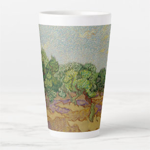 Latte Caneca de Café com Pintura de Oliveiras de Van Gog