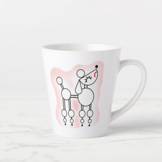 Latte Caneca de Café com Poodle Branco (Direita)