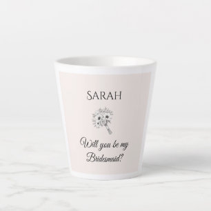 Latte Caneca de Café com Proposta de Dama de Honra Flo