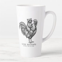 Latte Caneca de Café com Raccoon e Galo Engraçada e Sarc