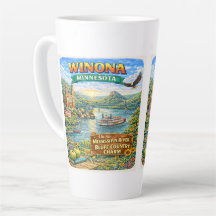 Caneca de Café com Tema de Winona, MN Minnesota