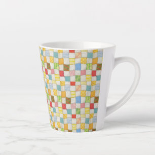 Latte Caneca de Café CRAZY QUILT