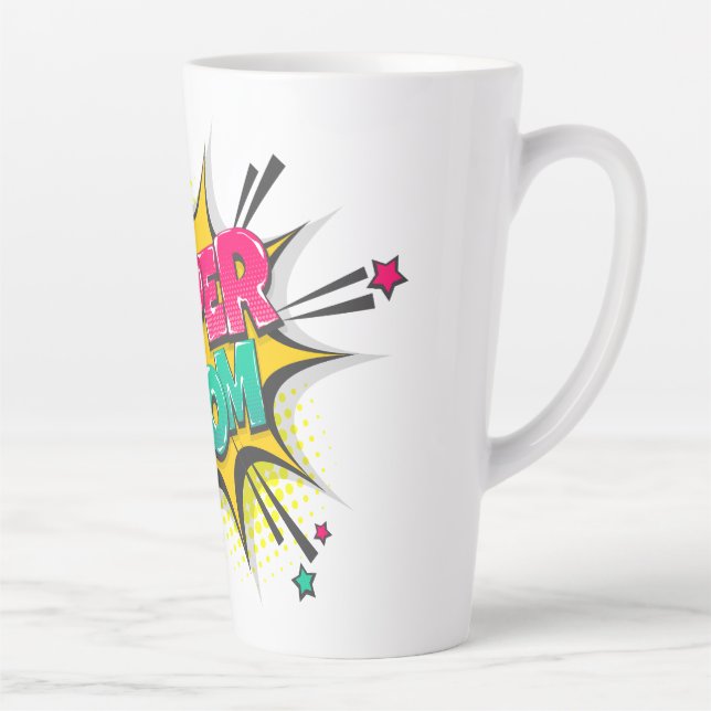 Latte Caneca de Café da Super Mãe de Quadrinhos (Direita)