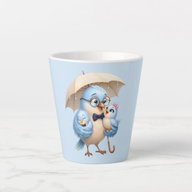 Latte Caneca de Café Daddy Bird Presente de Amor Familia (Frente)