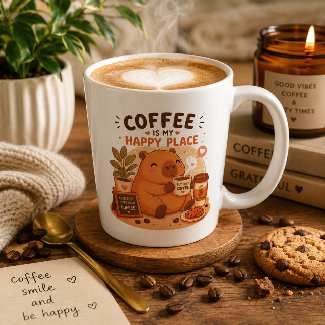 Latte Caneca de Café de Capivara Fofa | Lat de Amante de (Criador carregado)