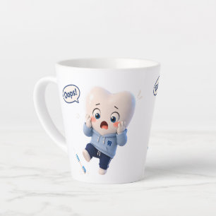 Latte Caneca de Café de Dente Fofo Momento Oops Dental