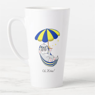 Latte Caneca de Café de Duas Cores com Gatinho Fofo em R