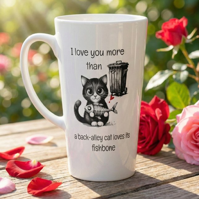 Latte Caneca de Café de Gato Engraçado – Trocadilho de E (Criador carregado)