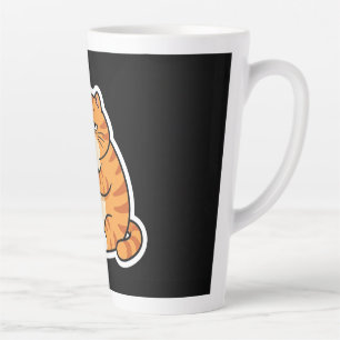 Latte Caneca de Café de Gato Laranja Sonolento Engraçado