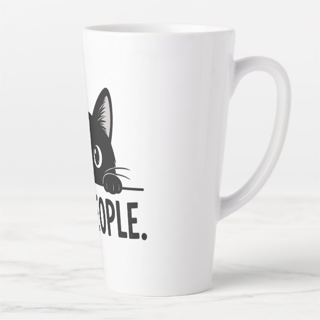 Latte Caneca de Café de Gato Preto Engraçado "Eca, PESSO (Direita)