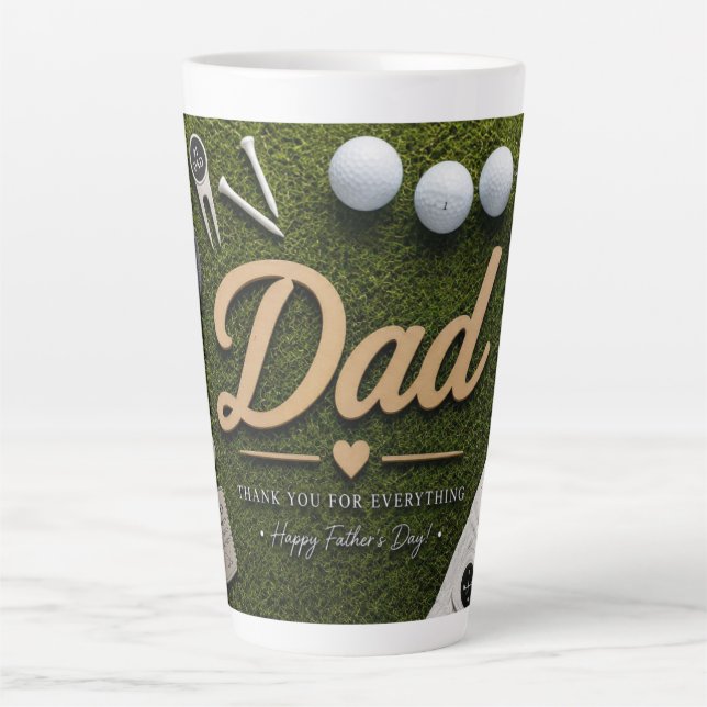 Latte Caneca de café do Dia dos Pais Golf Dad (Frente)