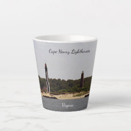 Latte caneca de café do farol de Cape Henry