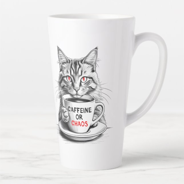 Latte Caneca de Café do Gato Amante de Café Caffeine ou  (Direita)