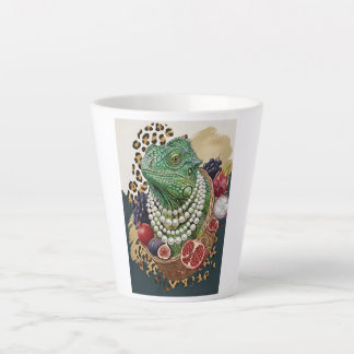 Latte Caneca de Café Eclectic Iguana with Pearls Latte, 
