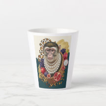 Caneca de Café Eclectic Monkey with Pearls, Chic M