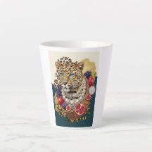 Caneca de Café Ecletismo Leopardo com Pérolas, Máx