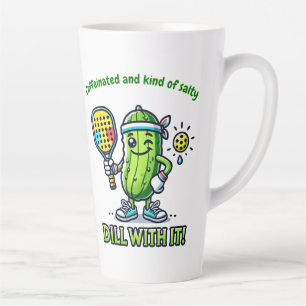 Latte Caneca de café engraçada de pickleball, utensílios