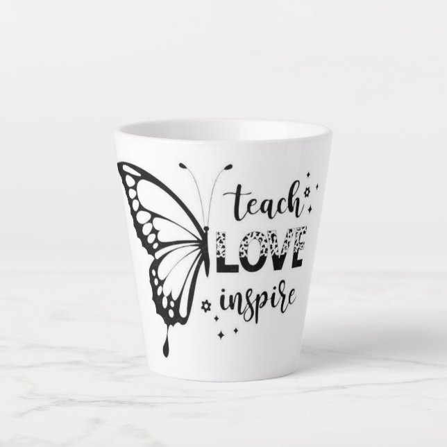 Latte Caneca de Café Ensinar Amor Inspirar (Frente)