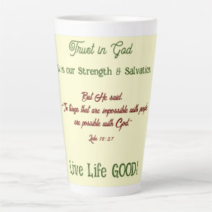 Latte Caneca de Café Fé Versos Uplificantes