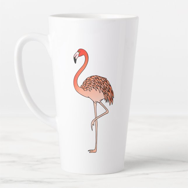 Latte Caneca de Café Flamingo Rosa Desenho Linear-57567 (Esquerda)