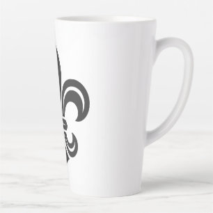 Latte Caneca de Café "Fleur-de-lis Estilizada"