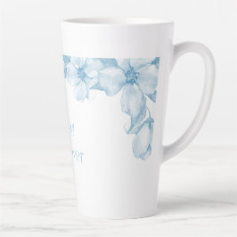 Latte Caneca de Café Floral Azul Melhor Mãe do Mundo