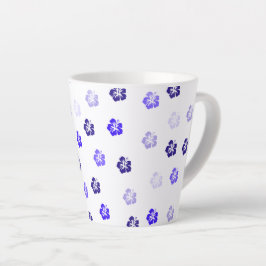 Latte Caneca de Café Floral de Hibisco Azul
