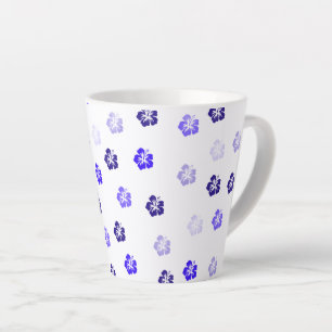 Latte Caneca de Café Floral de Hibisco Azul