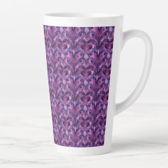 Latte Caneca de Café Grande Tons Violeta Ousados Art Déc (Direita)