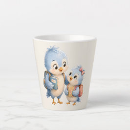 Latte Caneca de Café Irmão Irmã Pássaro Azul