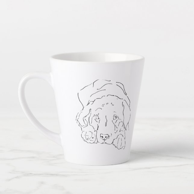 Latte Caneca de Café Labrador Retriever Fofo, Mãe de Cac (Esquerda)