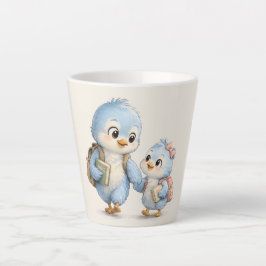 Latte Caneca de Café Little Blue Bird Brother Sister Lat