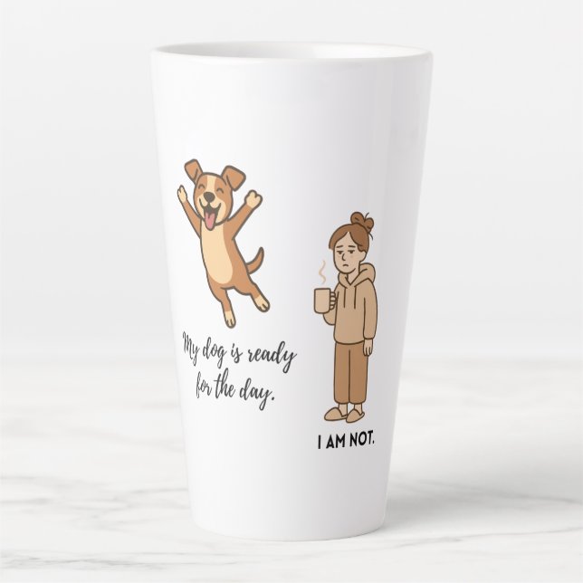 Latte Caneca de Café Mãe de Cachorro Engraçada (Frente)