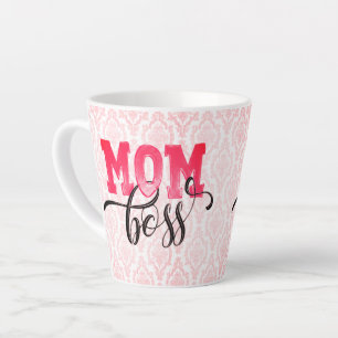 Latte Caneca de Café MOM BOSS Rosa Arabesco Presentes pa