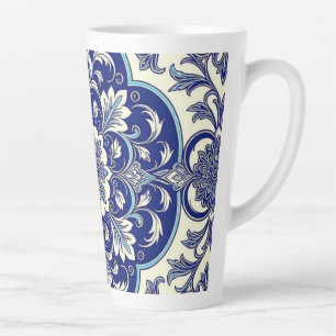 Latte Caneca de Café Natal Azul Alegre