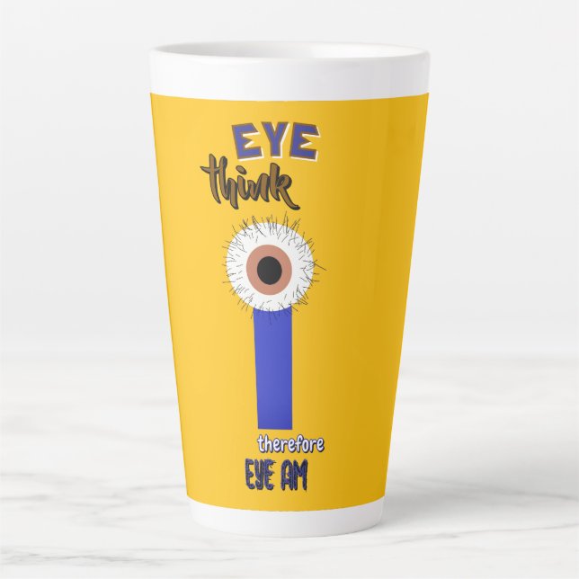 Latte Caneca de Café Olho de Descartes Smart Thinkers (Frente)